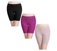 wirarpa Bragas Mujer Leggings Cortos Boxer Algodon Shorts Pantalones Deportivas para Running Yoga y Ejercicio Multicolor Pack de 3,Talla L