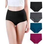 wirarpa Bragas Mujer Talle Alto Culotte Modal Suave Braguitas Tallas Grandes Pack de 4 Multicolor 2XL