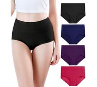 wirarpa Bragas Mujer Talle Alto Culotte Modal Suave Braguitas Tallas Grandes Pack de 4 Multicolor L