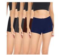 wirarpa Bragas Pantalónes Cortos Mujer Culotte Shorts Braguitas Boxer Algodon con Entrepierna Algodón Pack de 4 Negro Gris Oscuro Chocolate Azul Oscuro Talla L