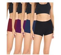 wirarpa Bragas Pantalónes Cortos Mujer Culotte Shorts Braguitas Boxer Algodon con Entrepierna Algodón Pack de 4 Negro/Azul Oscuro/Púrpura Oscuro/Rojo Oscuro Talla XL