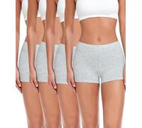 wirarpa Bragas Pantalónes Cortos Mujer Culotte Shorts Braguitas Boxer Algodon con Entrepierna Algodón Pack de 4 Gris Talla M