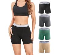 wirarpa Bragas Pantalones Mujer Leggings Cortos Boxer Algodon Antirozaduras Shorts Mallas Cortas 5,5” Inseam Pack de 4 Multicolor Talla XXL