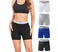 wirarpa Bragas Pantalones Mujer Leggings Cortos Boxer Algodon Antirozaduras Shorts Mallas Cortas 5,5” Inseam Pack de 4 Multicolor Talla M