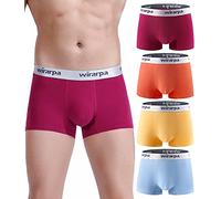 wirarpa Calzoncillos Bóxers de Algodón para Hombre, Ropa Interior Boxer Ultra Cómodo Suave Elásticos, Pack de 4, Multicolor, Tamaño S
