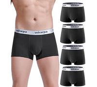 wirarpa Calzoncillos Bóxers de Algodón para Hombre, Ropa Interior Boxer Ultra Cómodo Suave Elásticos, Pack de 4, Negro, Tamaño XL