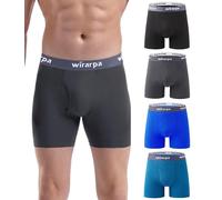 wirarpa Calzoncillos Hombre Boxer Algodon Ropa Interior Cómoda para Hombres Sin Etiquetas Abrir La Mosca Pack de 4 Negro Azul Verde Azulado Gris Talla XXL