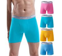 wirarpa Calzoncillos Hombre Boxer Algodon Ropa Interior Cómoda para Hombres Sin Etiquetas con Abertura Pack de 4 Multicolor Talla S