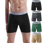 wirarpa Calzoncillos Hombre Boxer Algodon Ropa Interior Cómoda para Hombres Sin Etiquetas con Abertura Pack de 4 Multicolor Talla L