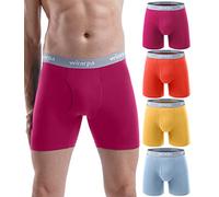 wirarpa Calzoncillos Hombre Boxer Algodon Ropa Interior Cómoda para Hombres Sin Etiquetas con Abertura Pack de 4 Multicolor Talla L