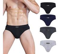 wirarpa Calzoncillos Hombres Slips 100% Algodón Transpirables Cómodos Pack de 4 Multicolor Talla S