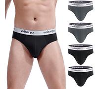 wirarpa Calzoncillos Slips para Hombre Pack de 4 95% Algodón Elástica Talla S