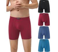 wirarpa Calzoncillos Tipo Bóxer de Modal para Hombre Ropa Interior elástica para Uso Diario Paquete de 4 Unidades Negro Rojo Azul Verde Azulado Talla 3XL
