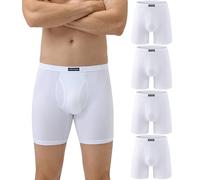 wirarpa Calzoncillos Tipo Bóxer de Modal para Hombre Ropa Interior elástica para Uso Diario Paquete de 4 Unidades Blanco Talla S