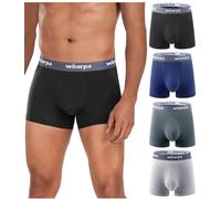 wirarpa Calzoncillos Tipo Bóxer para Hombre de Micromodal Ropa Interior Cómoda Sin Etiquetas Negro Gris Oscuro Gris Azul Oscuro Pack de 4 Talla XXL