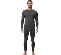 wirarpa Conjunto de Ropa Térmica para Hombre, Capa Base Forrada de Polar, Top de Manga Larga y Pantalón para Calor en Invierno Gris Profundo Talla XL