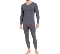 wirarpa Conjunto térmico de algodón para Hombre: Capa Base cálida, Parte Superior Ligera de Manga Larga y Pantalones de Pijama Gris Profundo Talla 2XL