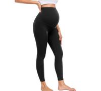 wirarpa Leggings de Maternidad para Mujer, de 63 cm, para Entrenamiento, con Soporte Abdominal Suave, para Yoga Negro Talla Extra Grande