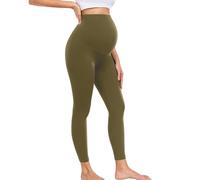 wirarpa Leggings de Maternidad para Mujer, de 63 cm, para Entrenamiento, con Soporte Abdominal Suave, para Yoga Verde Oliva Talla Pequeño