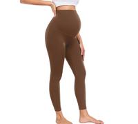 wirarpa Leggings de Maternidad para Mujer, de 63 cm, para Entrenamiento, con Soporte Abdominal Suave, para Yoga Marrón Talla Pequeño