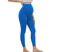 wirarpa Leggings de Maternidad para Mujer, de 63 cm, para Entrenamiento, con Soporte Abdominal Suave, para Yoga Azul Brillante Talla Medio