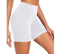 wirarpa Pantalones Cortos Deportivos para Mujer Pantalones Cortos de Yoga de Cintura Alta Mallas Cortas de Mujer para Yoga Correr Fitness Ciclista Gym Running Blanco Talla Extra Grande