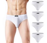 wirarpa Slip Microfibra Hombre Modal Ropa Interior Briefs Calzoncillo para Hombre Pack de 4 Blanco Talla XXL