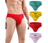 wirarpa Slip Microfibra Hombre Modal Ropa Interior Briefs Calzoncillo para Hombre Pack de 4 Multicolor Talla M