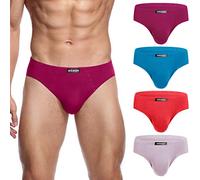 wirarpa Slip Microfibra Hombre Modal Ropa Interior Briefs Calzoncillo para Hombre Pack de 4 Multicolor Tamaño L