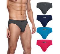 wirarpa Slip Microfibra Hombre Modal Ropa Interior Briefs Calzoncillo para Hombre Pack de 4 Multicolor Tamaño S