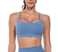 wirarpa Sujetador Deportivo Acolchado para Mujer de bajo Impacto para Yoga Y Gimnasio, con Cómodo Diseño Racer en la Espalda Y Tiras Tipo Espagueti Azul Iceberg Talla Medio