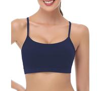 wirarpa Sujetador Deportivo Acolchado para Mujer de bajo Impacto para Yoga Y Gimnasio, con Cómodo Diseño Racer en la Espalda Y Tiras Tipo Espagueti Marina de Guerra Talla X-Pequeño