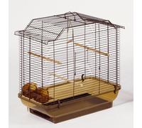 Wire Belvedere Hollywood Budgie Jaula, latón envejecido