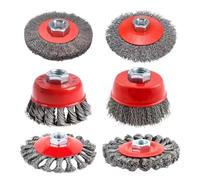 Wire Brush For Grinder, M14 Angle Grinder Polishing Attachment, 6-pieces Wire Wheel For Grinding, Cars For Metalworking Weld Cleaning Rust Removal Woodworking Industrial Maintenance