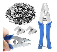 Wire Cage Clips with Pliers - Metal PP 17x5cm | Cage Fastening Tool with 300 Clips, Wire Cages Clip Buckle Pliers | Installation Tool For Bird Rabbit Hamster Poultry Cages Building Use