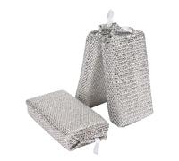 Wire Dishwashing Rag - Reusable Non Scratch Mesh Dish Cloths, High Efficiency Cleaning Pads for Pots, Pans, Sink & Kitchen Surfaces, 3 Pack Set | Grease Removal, Cookware Care, Everyday Household Tool