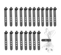 Wire Fastener Strap 20 Set - Multipurpose Cable Tie, Easy Wrap Cord Organizer, Reusable Management Fastener | Reliable Organization Solution For Home Kitchen Garage Electronics Desk