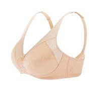 Wire-Free Front-Closure Sports Bra For Women - Breathable Lace with Posture Support & Full-Coverage Anti-Sag Design Seniors(A-4-beige,40)