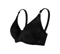 Wire-Free Front-Closure Sports Bra For Women - Breathable Lace with Posture Support & Full-Coverage Anti-Sag Design Seniors(A-5-black,44)