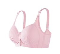 Wire-Free Front-Closure Sports Bra For Women - Breathable Lace with Posture Support & Full-Coverage Anti-Sag Design Seniors(A-3-pink,40)