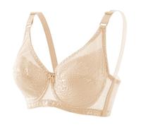 Wire-Free Front-Closure Sports Bra For Women - Breathable Lace with Posture Support & Full-Coverage Anti-Sag Design Seniors(A-1-beige,38)