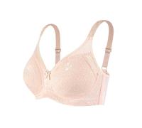 Wire-Free Front-Closure Sports Bra For Women - Breathable Lace with Posture Support & Full-Coverage Anti-Sag Design Seniors(A-9-beige,42)
