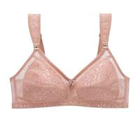 Wire-Free Front-Closure Sports Bra For Women - Breathable Lace with Posture Support & Full-Coverage Anti-Sag Design Seniors(A-8-khaki,36)