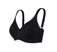 Wire-Free Front-Closure Sports Bra For Women - Breathable Lace with Posture Support & Full-Coverage Anti-Sag Design Seniors(A-9-black,36)