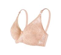 Wire-Free Front-Closure Sports Bra For Women - Breathable Lace with Posture Support & Full-Coverage Anti-Sag Design Seniors(A-5-khaki,36)