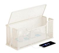 Wire Management Concealer Box, Multi-Purpose Cable Organizer, Hidden Storage Solution for Cords in Living Room, Study, Game Room, Bedroom (12.59x5.12x5.51 Inches)