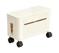 Wire Organizer Storage Box - Rolling Cord Management Container for Tabletop Chargers, Home, Office, Dormitory, Gaming Setup, TV Stand, Computer Desk, Renters, Tech Users, and Content Creators