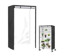 Wire Rack Shelf Covers, Standing Shelf Units Cover with Zipper, Compact Storage Racks Protector for Kitchen, Pantry, Garaje, Patio, Basement, Dustproof Utility Organizer, Color Negro