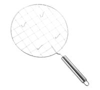 Wire Roaster Rack - Baking Net, Bbq Grid | Stainless Steel Round Grilling Tray With Handle, Oven Safe Cheese Melting Mat, Cooking Tool For Kitchen Barbacoa Party Campfire Outdoor Use