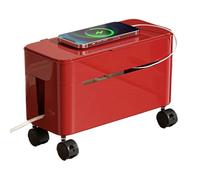 Wire Storage with Wheels, Multifunctional Cable Organizer with Power Strip Compartment | Tabletop Charger Cord Storage Box for Home Office | Desk Organizer for TV Stand Computer | Cord Management Box